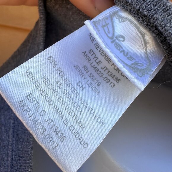 Disney Mickey Mouse Sequin Long Sleeve Gray Top Womens Size S - Picture 2 of 9